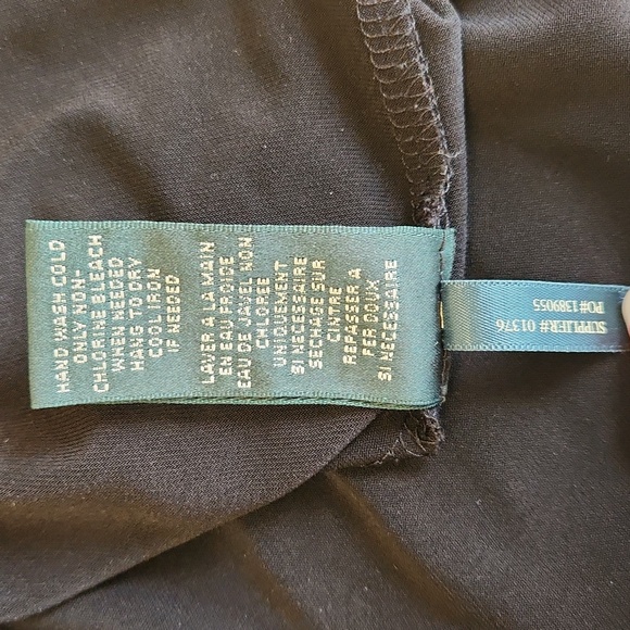 Lauren Ralph Lauren Dress Women's Sheath Black Cream V Neck 3/4 Sleeve Sz 16 - Picture 11 of 14